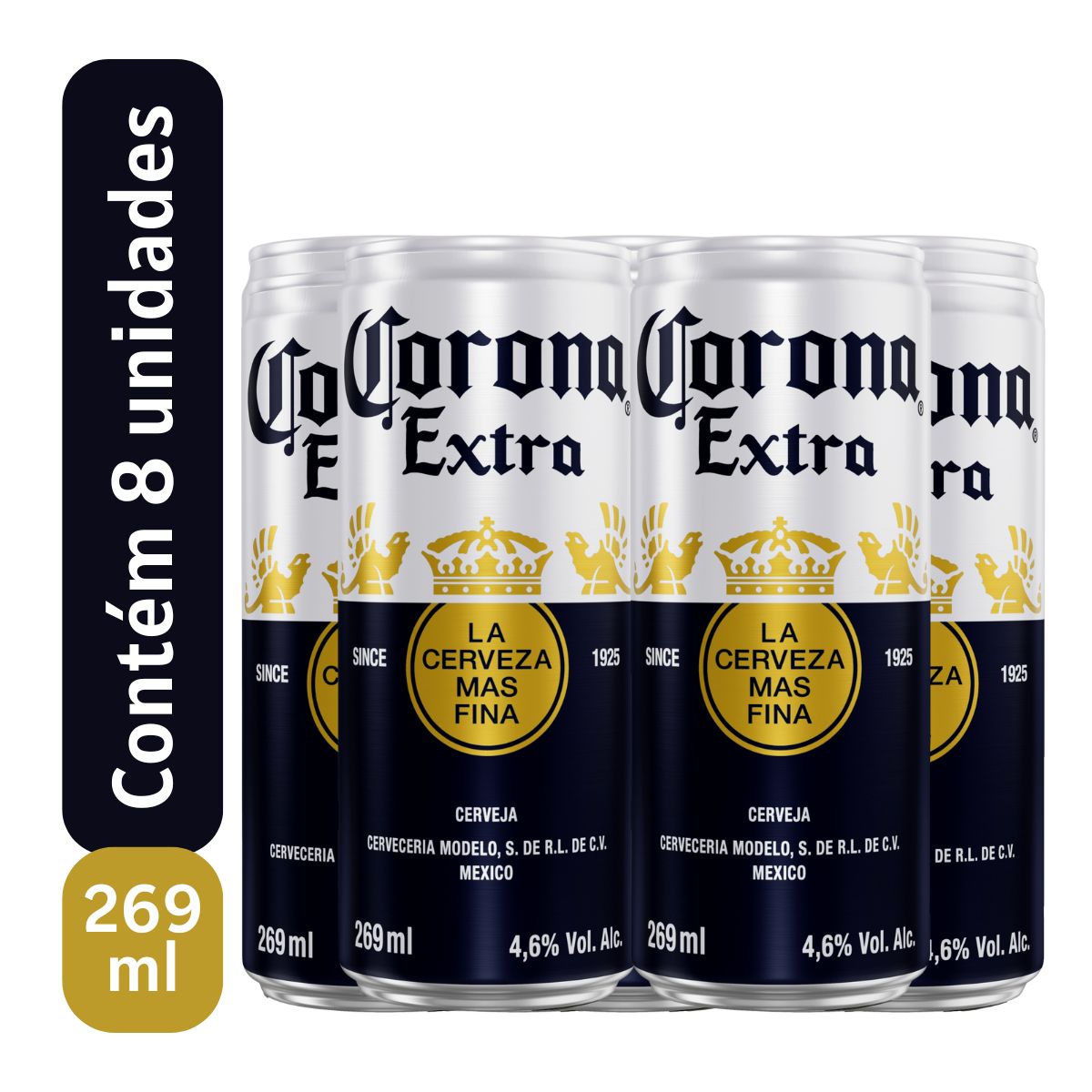 Cerveja Corona Pilsen Lata 269 Ml Lata C/ 8 Unid.